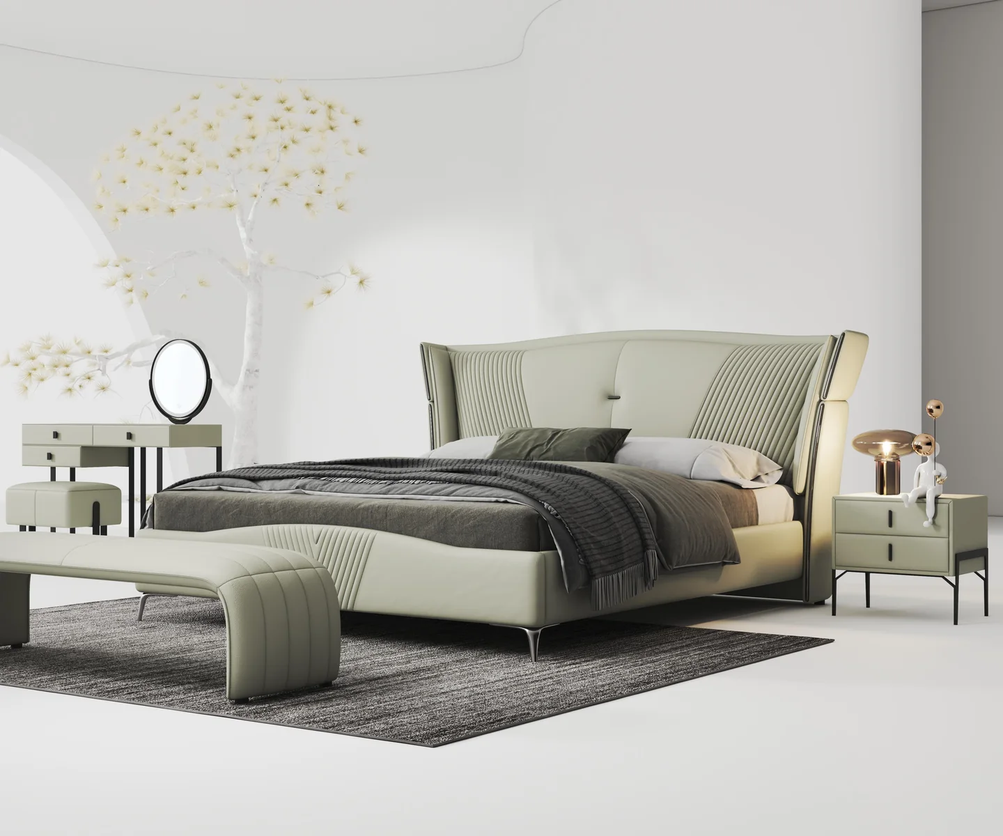Кровать S129 из каталога поставщика QAWION